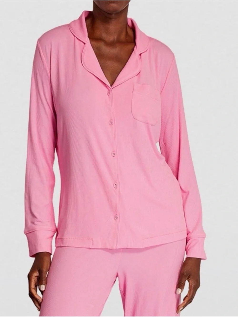 SKIMS Soft Lounge Pajamas Women’s Bubblegum Pink Long‑Sleeve Pajama Set Sz M